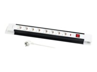 LogiLink Strømfordelingsenhed 8-stik 16A Sort Hvid 3m