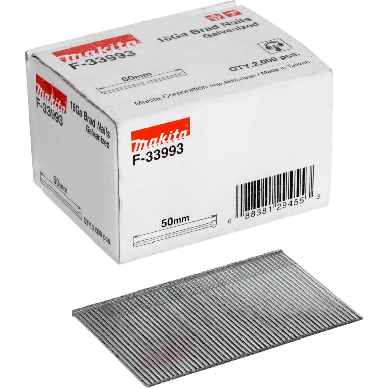 Makita - Brad-søm - 2000 stykker - 1.3 mm - længde: 50 mm - bredde: 1.6 mm - for Makita DBN600RTJ, DBN600Z, DBN600ZJ, GF600SE