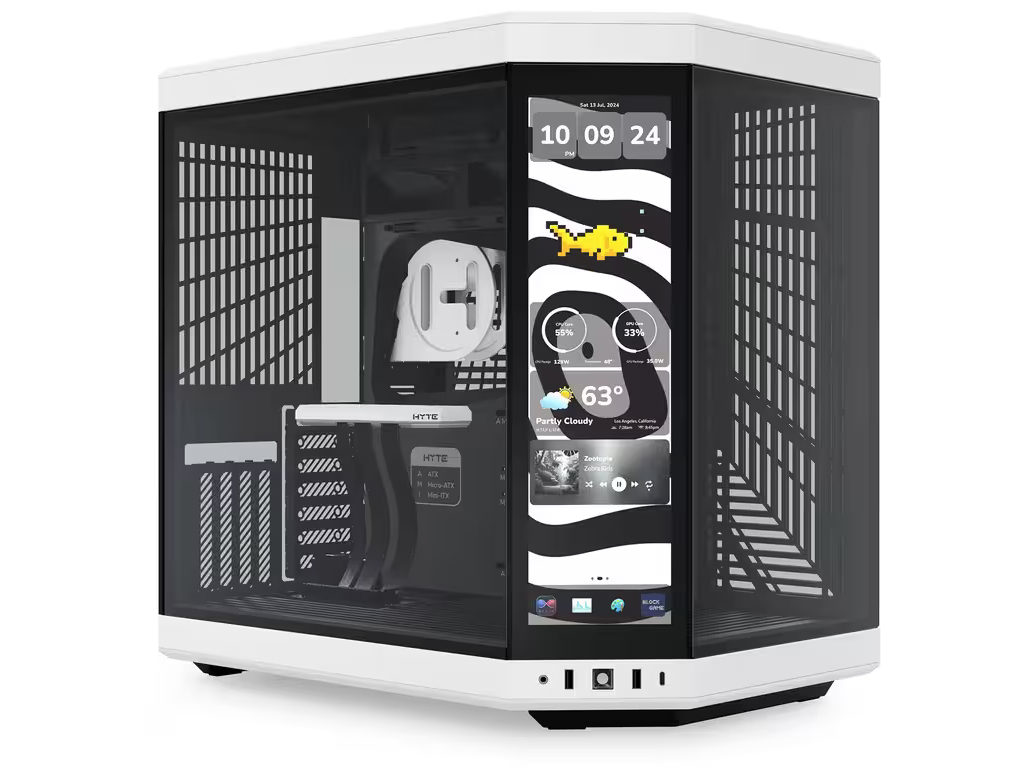 HYTE Y70 Touch Infinite Tårn Udvidet ATX Ingen strømforsyning Sort/Hvid