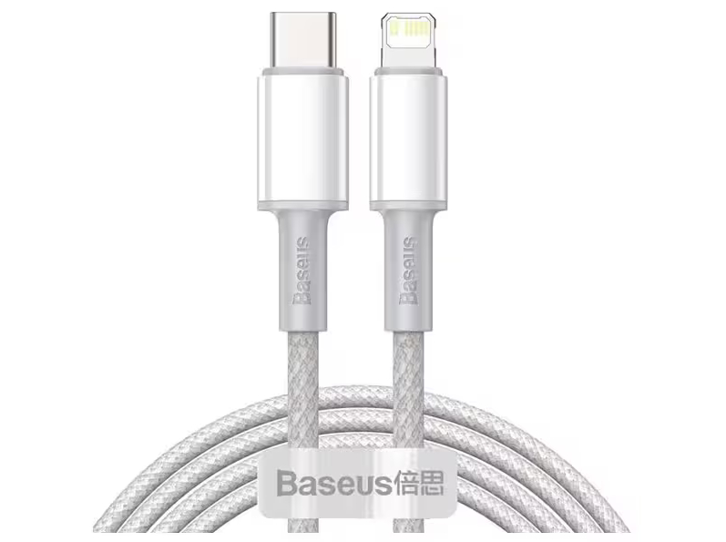 Baseus High Density Braided Cable Type-C to Lightning PD 20W 1m (white)