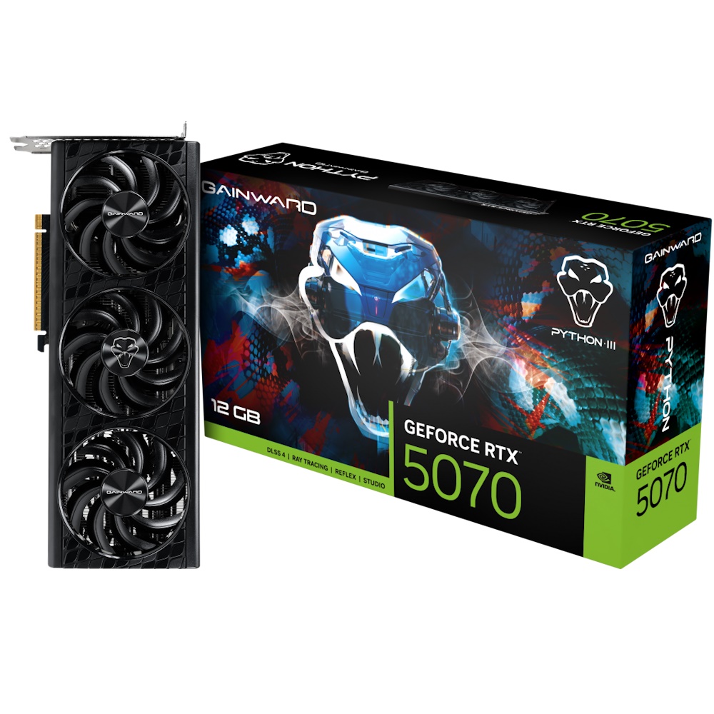 Gainward GeForce RTX 5070 Python III - Grafikkort - GeForce RTX 5070 - 12 GB GDDR7 - PCI Express 5.0 - HDMI, 3 x DisplayPort