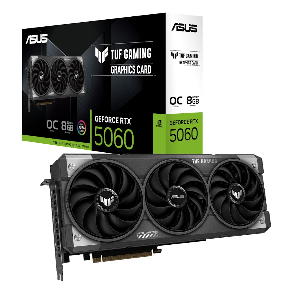 ASUS TUF Gaming GeForce RTX 5060 OC 8GB - OC Edition - grafikkort - GeForce RTX 5060 - 8 GB GDDR7 - PCI Express 5.0 - 3 x DisplayPort, HDMI