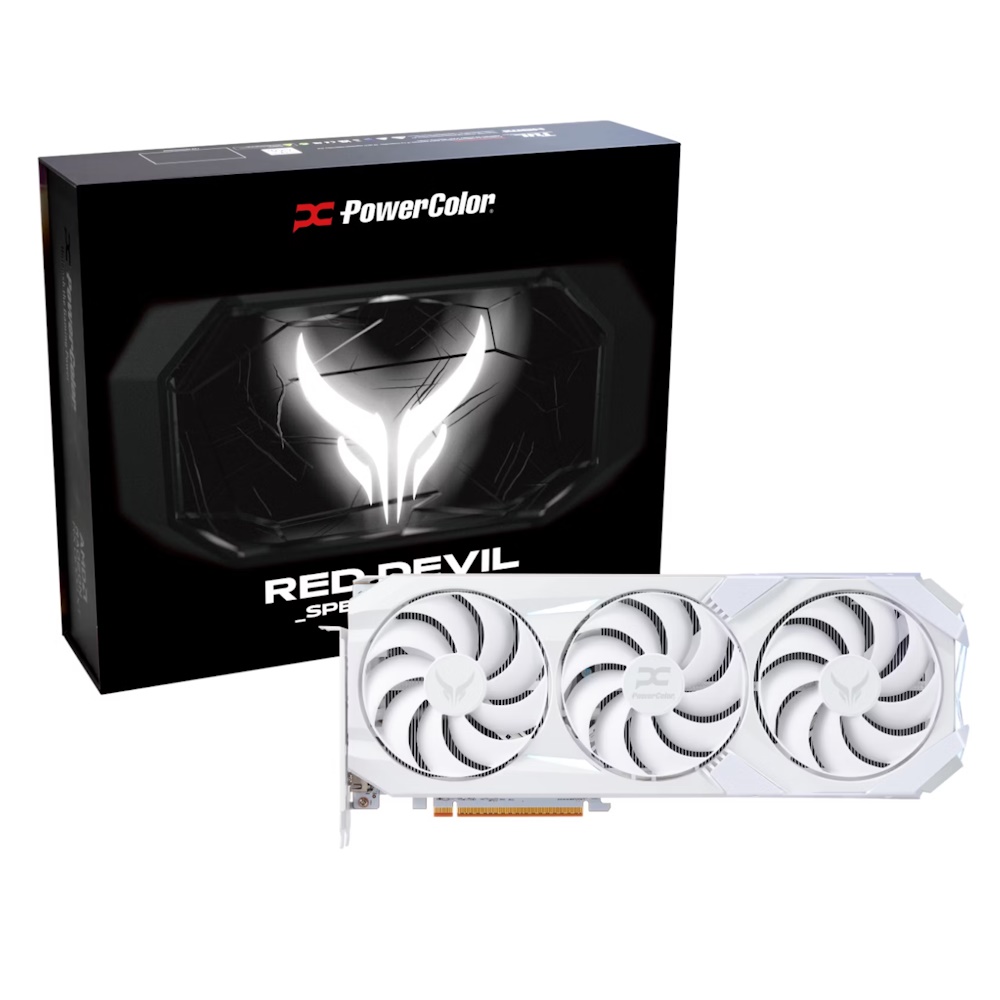 PowerColor Radeon RX 9070 XT Red Devil Spectral White - 16GB GDDR6 RAM - Grafikkort