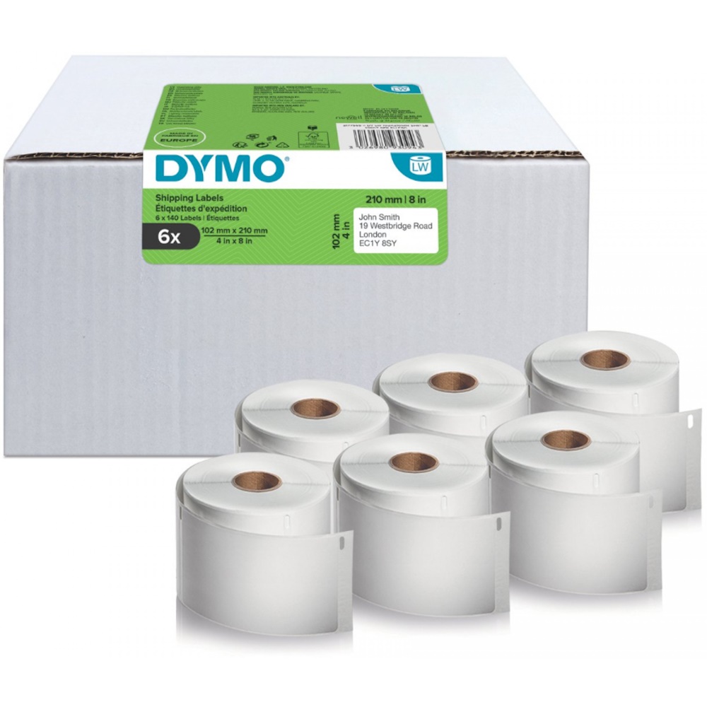DYMO LW SHIPPING LABEL 102 X 210MM 6 ROLLS 2166659 (140 labels)