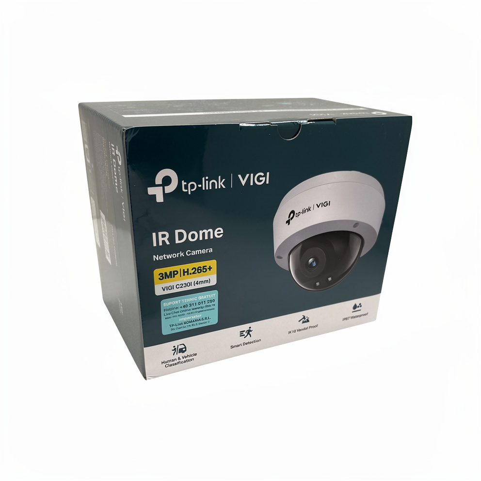 TP-Link VIGI C230I(4mm), IP-sikkerhedskamera, Indendørs & udendørs, Ledningsført, CE/BSMI/VCCI/ONVIF, Loft, Hvid
