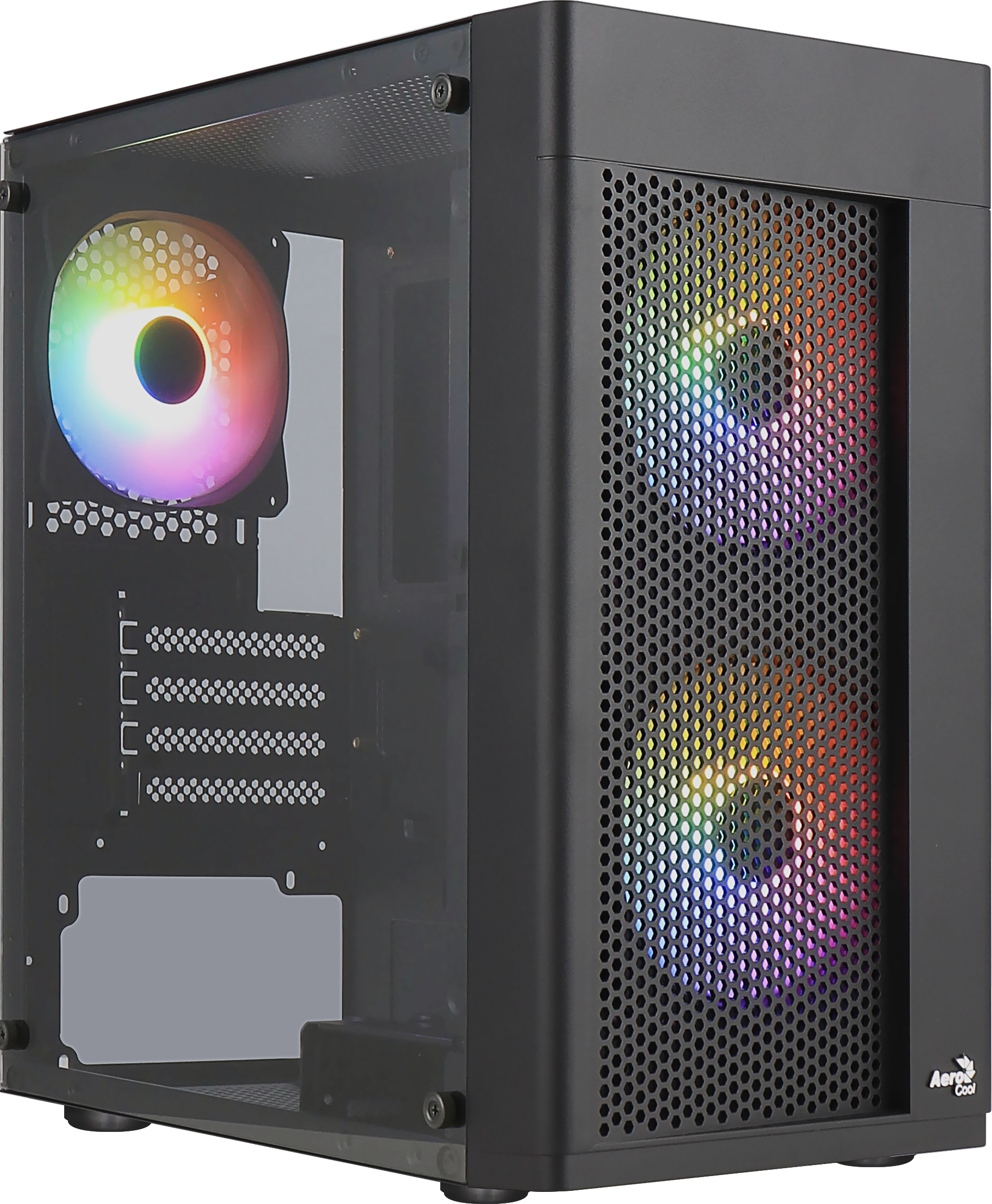 Aerocool HEXFORMBKV2 Micro ATX PC Case 3 Fans FRGB Black