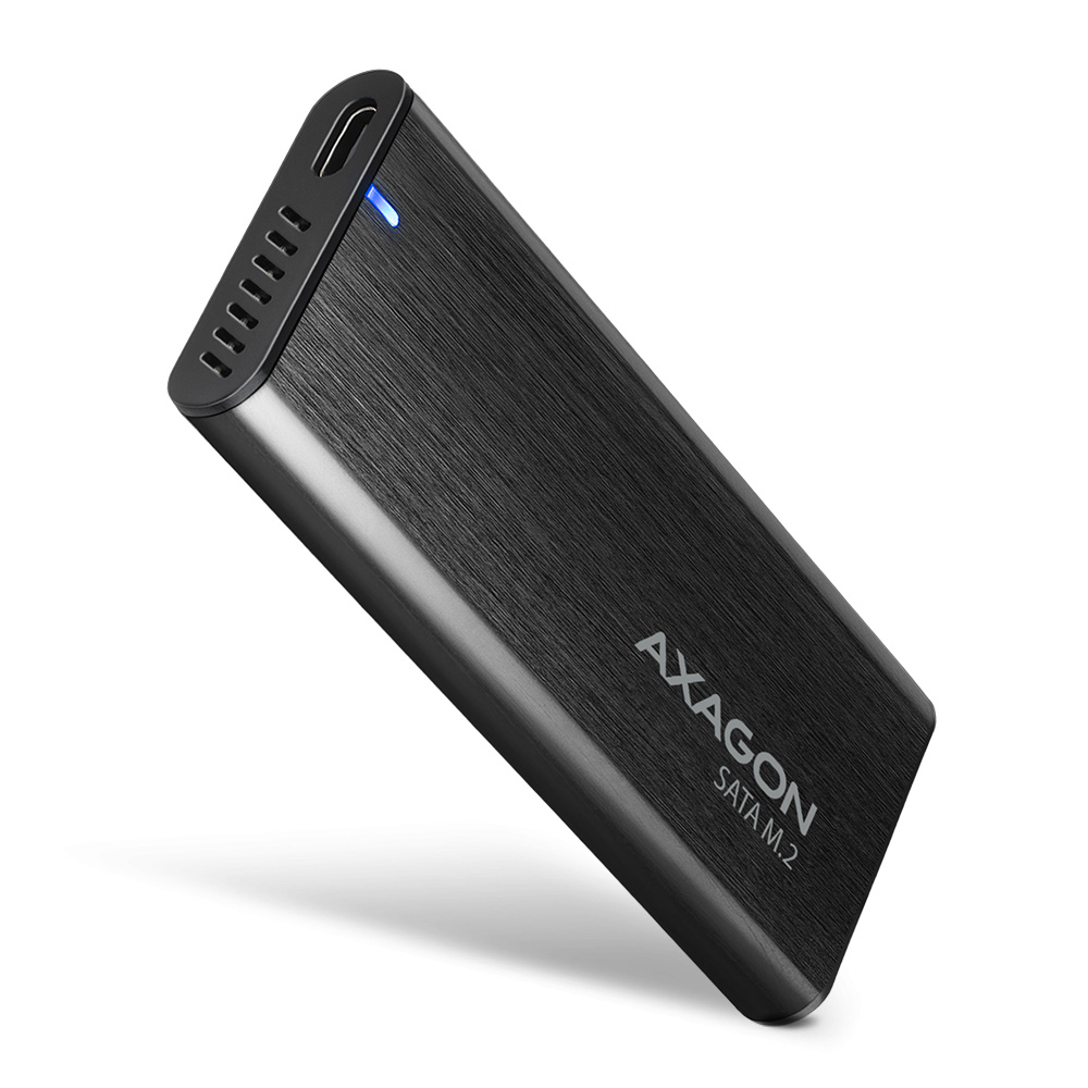 Axagon EEM2-SBC Ekstern Lagringspakning til M.2 SSDs USB-C 3.2 Gen 2 SSD kabinet Sort