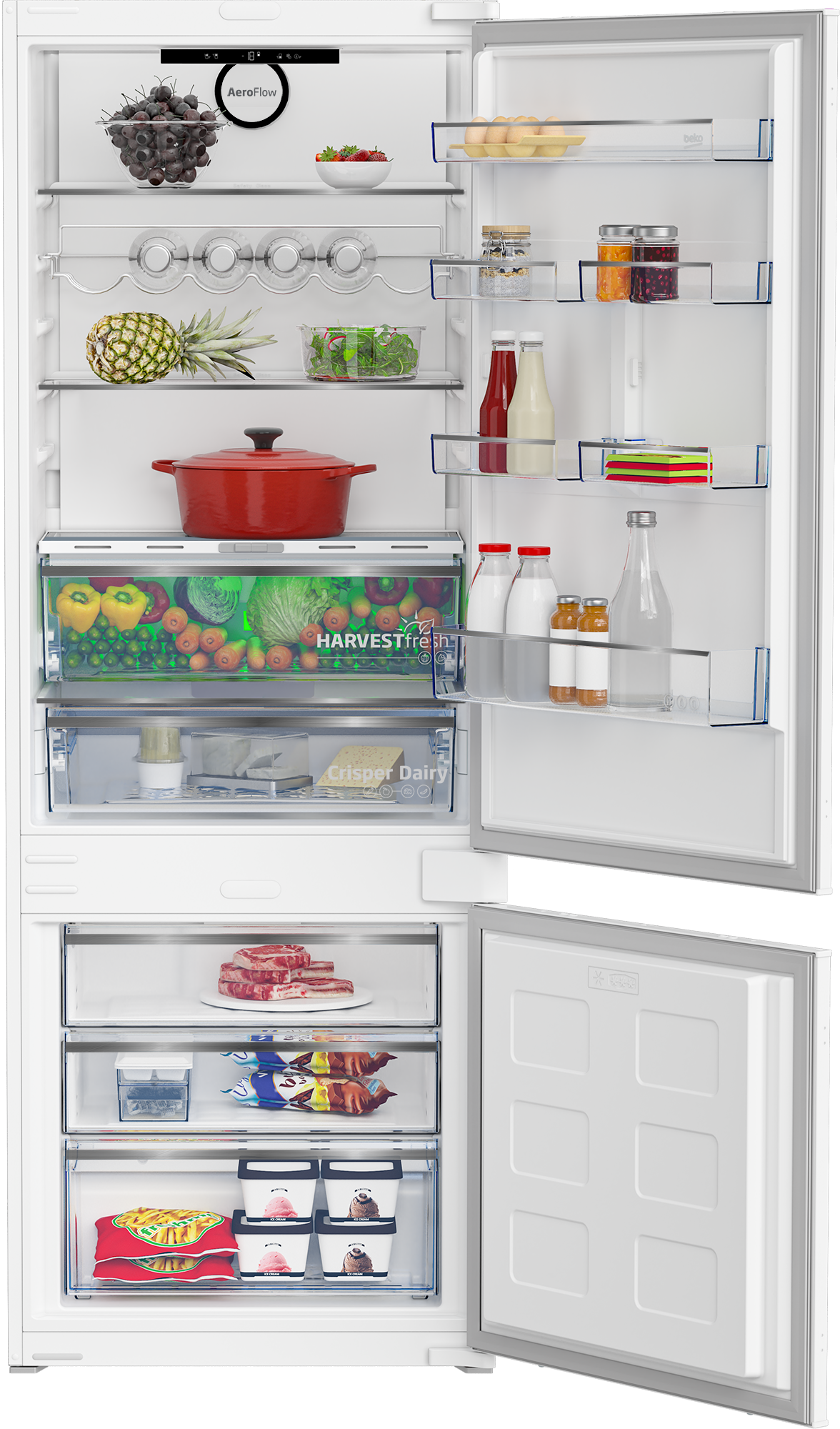 Beko BCNE400E40SN Kølefryseskab 370L E Hvid