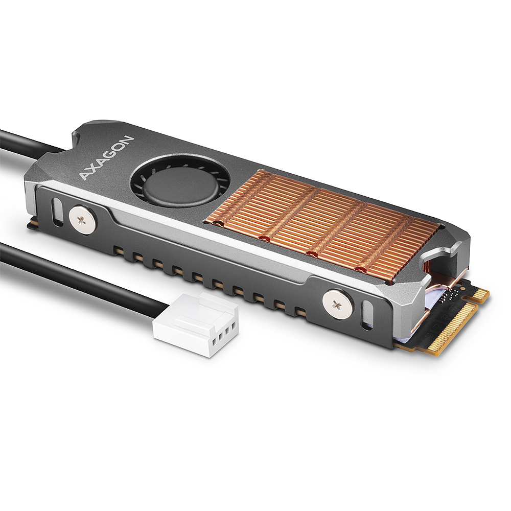 AXAGON Copper Heat Sink with Fan for M.2 SSD