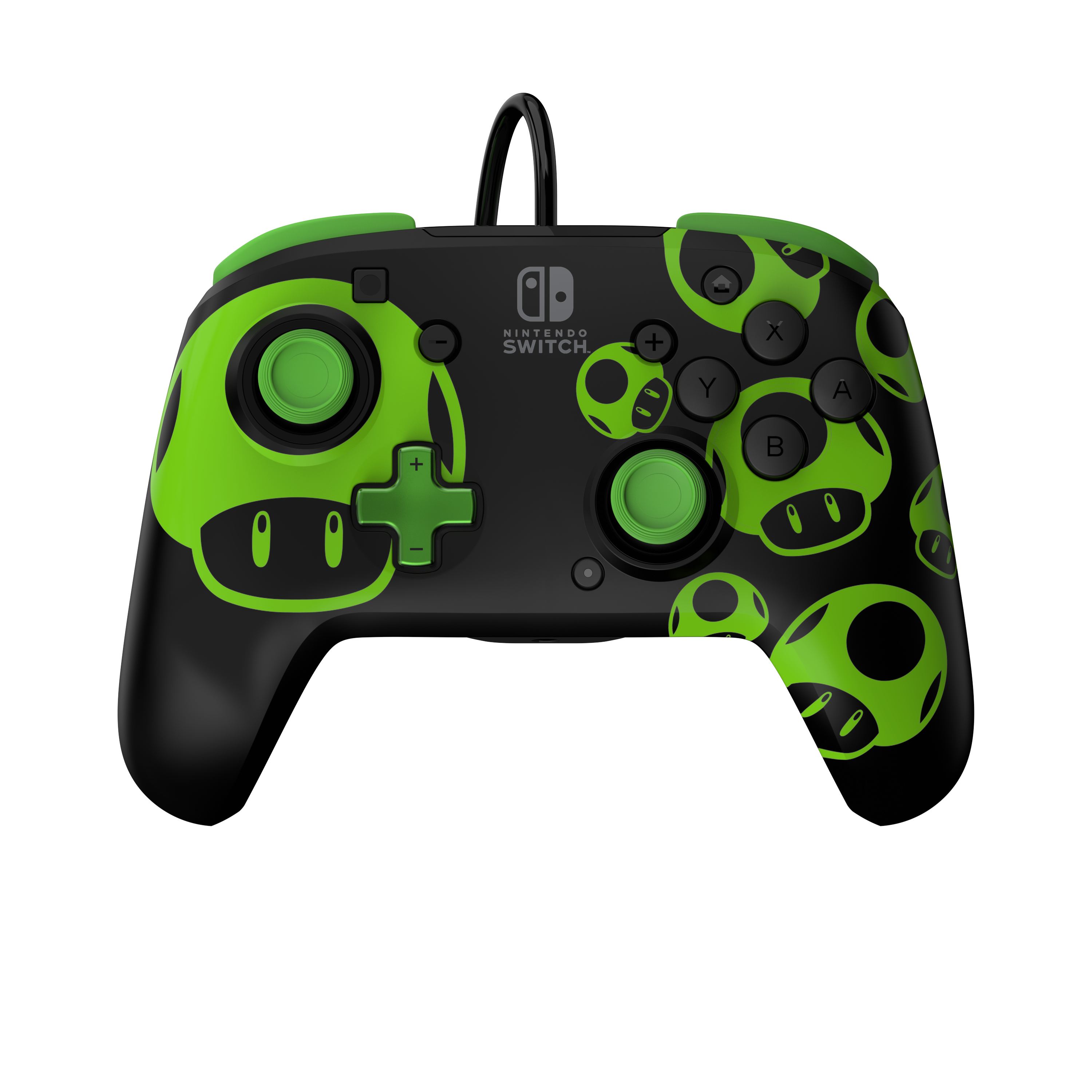 PDP REMATCH: 1-Up Glow in the Dark Controller Nintendo Switch, Nintendo Switch OLED Sort billede