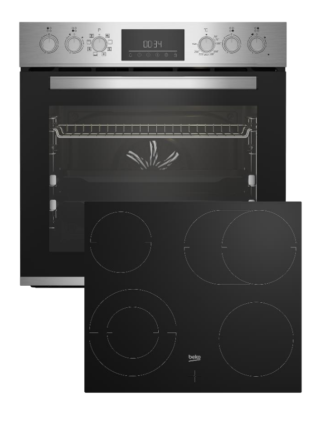 Beko BBUM12328X - Keramik - 4 zone(r) - Glaskeramik - Sort - Touch - 58 cm