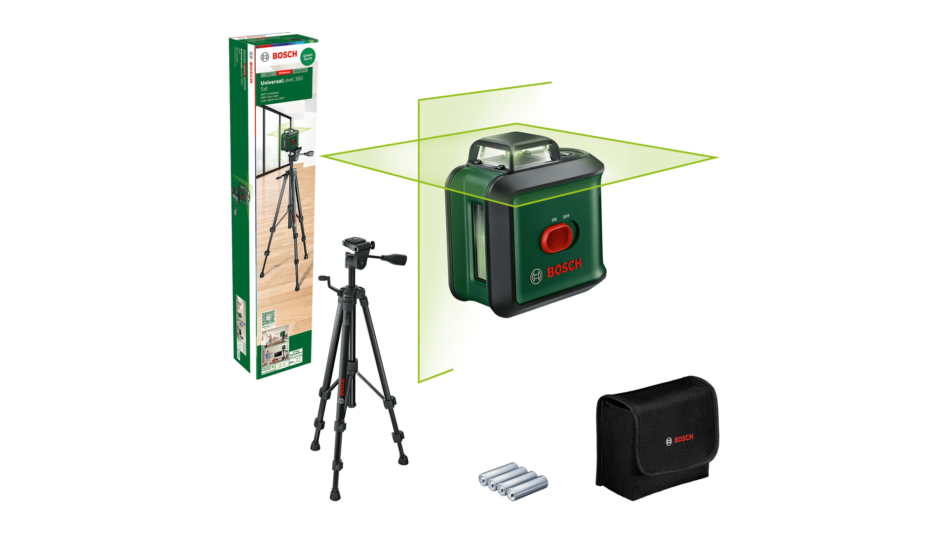 Bosch UniversalLevel 360 Set Linjeniveau 24 m 500-540 nm (< 10mW) billede
