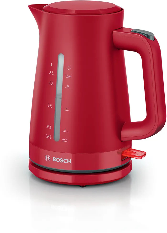 Bosch TWK3M124, 1,7 L, 2400 W, Rød, Plast, Vandmåler, Overophedningsbeskyttelse