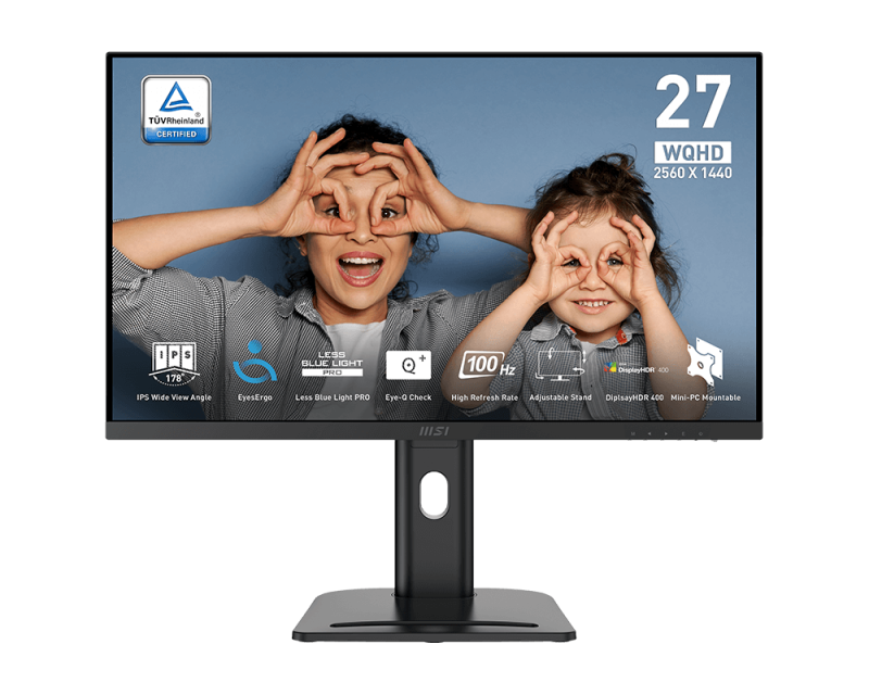 MSI Pro MP273QPDE E2 computerskærm 68,6 cm (27") 2560 x 1440 pixel Wide Quad HD LCD Sort