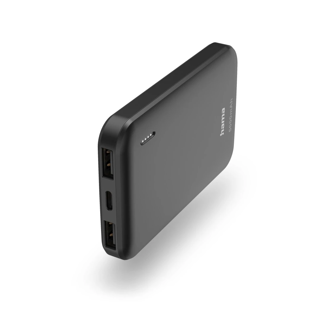 Hama Powerbank 5000mAh 2xUSB-A Anthracite Powerbank - Sort - 5000 mAh