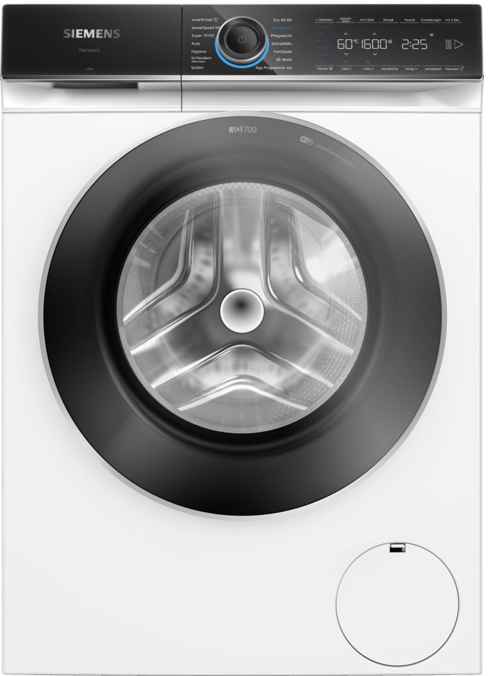 Siemens iQ700 WG56B2A41 vaskemaskine Front-læsning 10 kg 1600 rpm Sort, Hvid