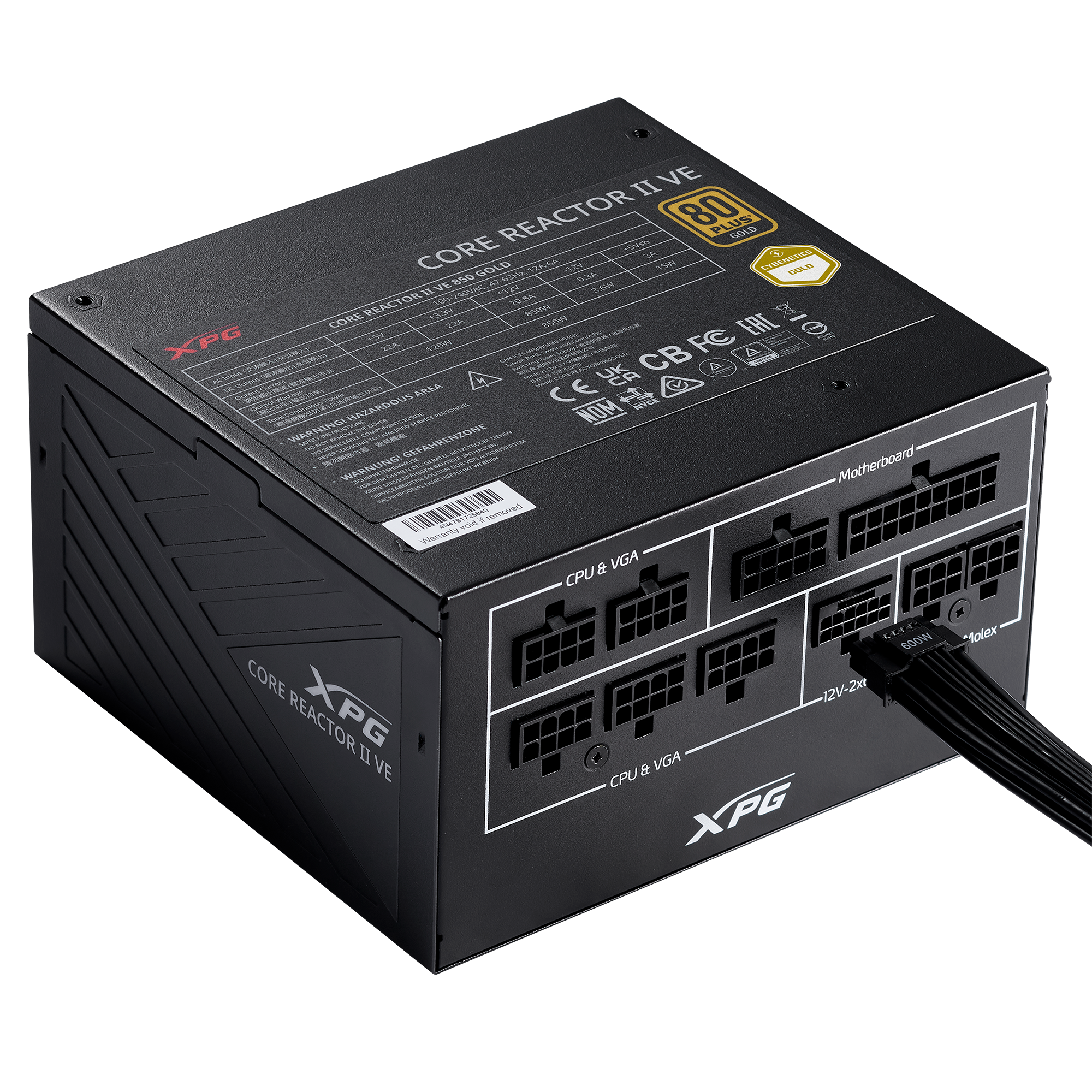 XPG COREREACTOR II VE 650W, 650 W, 100 - 240 V, 47 - 63 Hz, 10 A, 20 A, 54,1 A