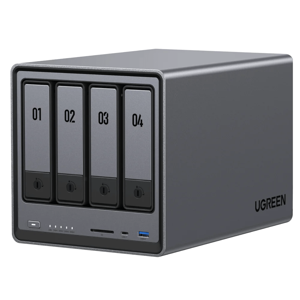 Ugreen NASync DXP4800 NAS Kompakt N100 8 GB DDR5 0 TB UGOS Pro Sort