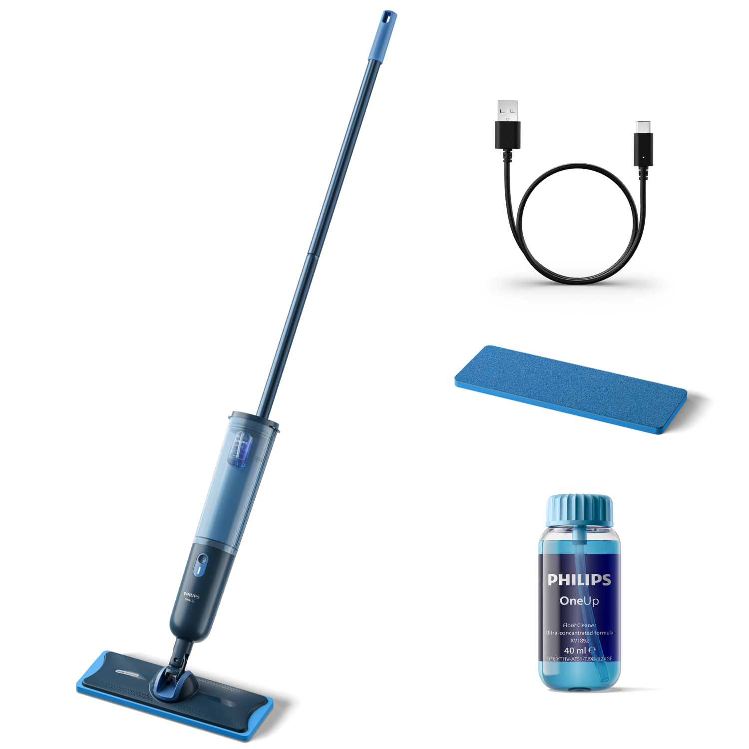 Philips XV3101/01 stav støvsuger & elektrisk kost Elektrisk moppe Batteri Våd Poseløs Blå 1,2 At