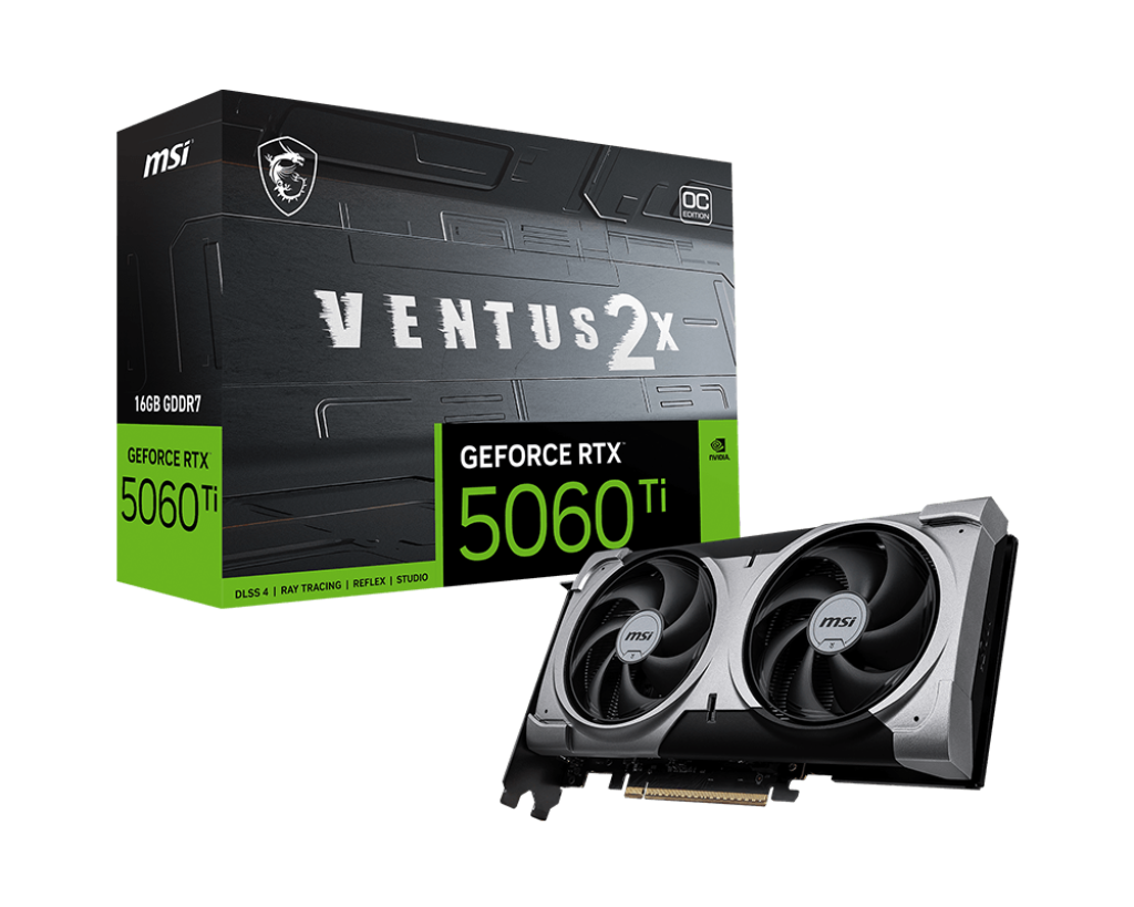 MSI VENTUS GeForce RTX 5060 TI 16G 2X OC PLUS 16GB billede
