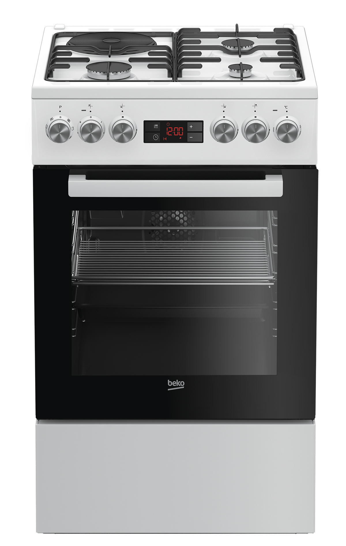 Beko FSE53320DWCS Fritstående komfur Elektrisk Gaskomfur Sort, Hvid