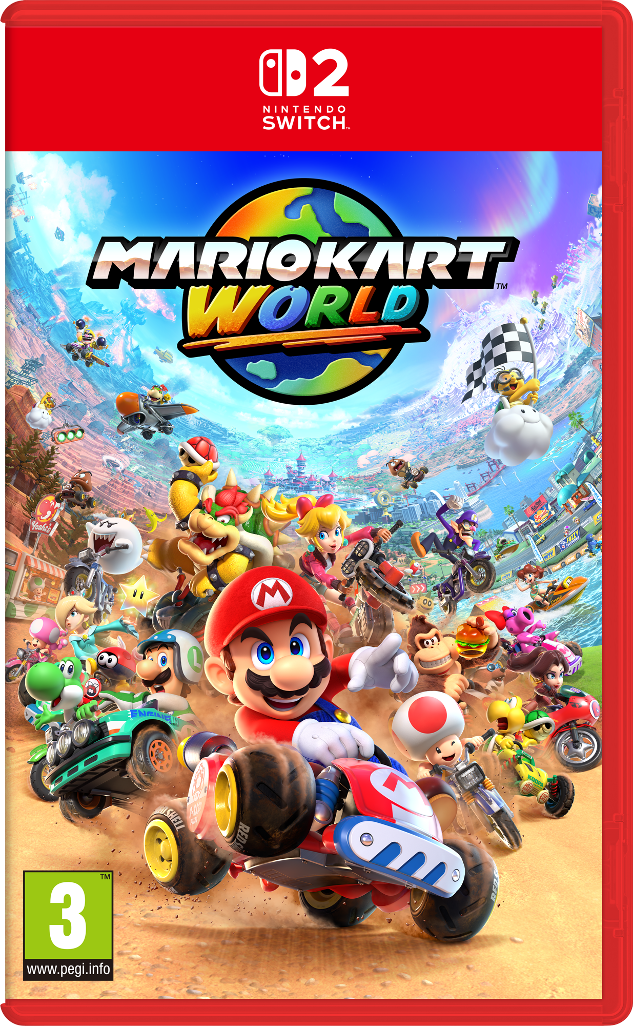 Nintendo Mario kart world Standard Forenklet kinesisk, Traditionelt kinesisk, Tysk, Hollandsk, Engelsk, Spansk, Fransk, Italiensk, Japansk, Koreansk,
