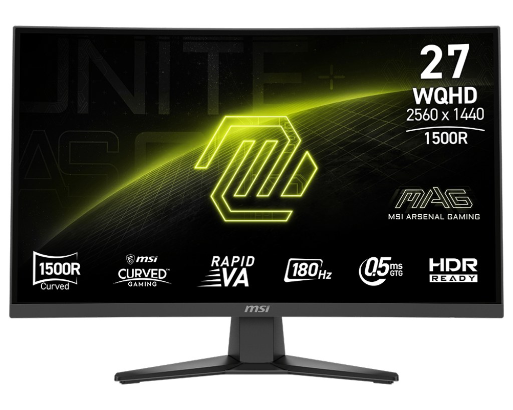 MSI MAG 275CQFDE E18 27' Rapid VA 2560 x 1440 (2K) HDMI DisplayPort 180 Hz