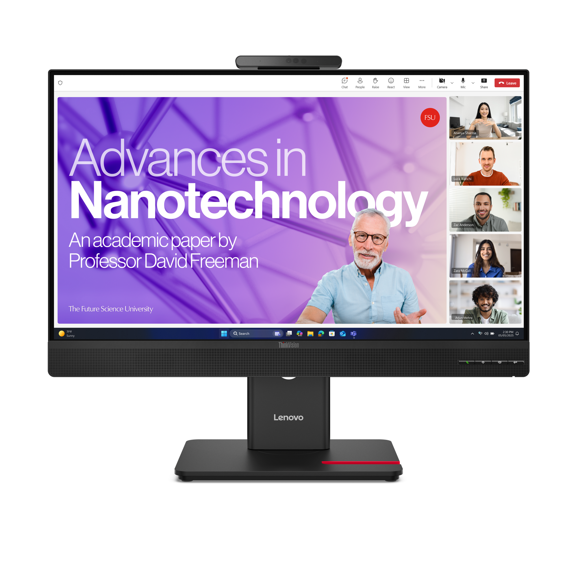 27" Lenovo ThinkVision T27qd-4v - 2560x1440 (QHD) - 120Hz - IPS - 100W USB-C