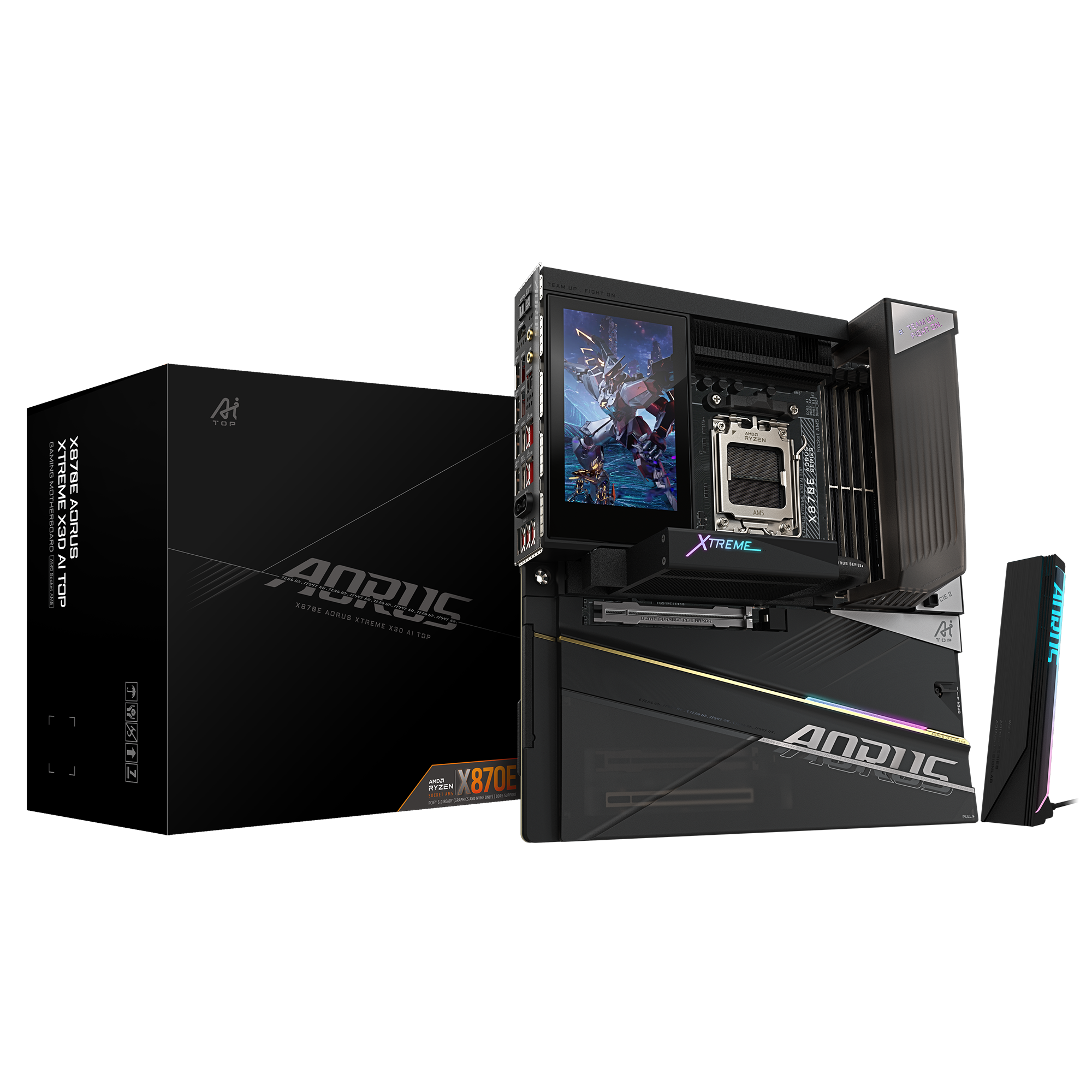 GIGABYTE X870E AORUS XTREME X3D AI TOP Bundkort - AMD X870E - AMD AM5 socket - DDR5 RAM - Extended ATX