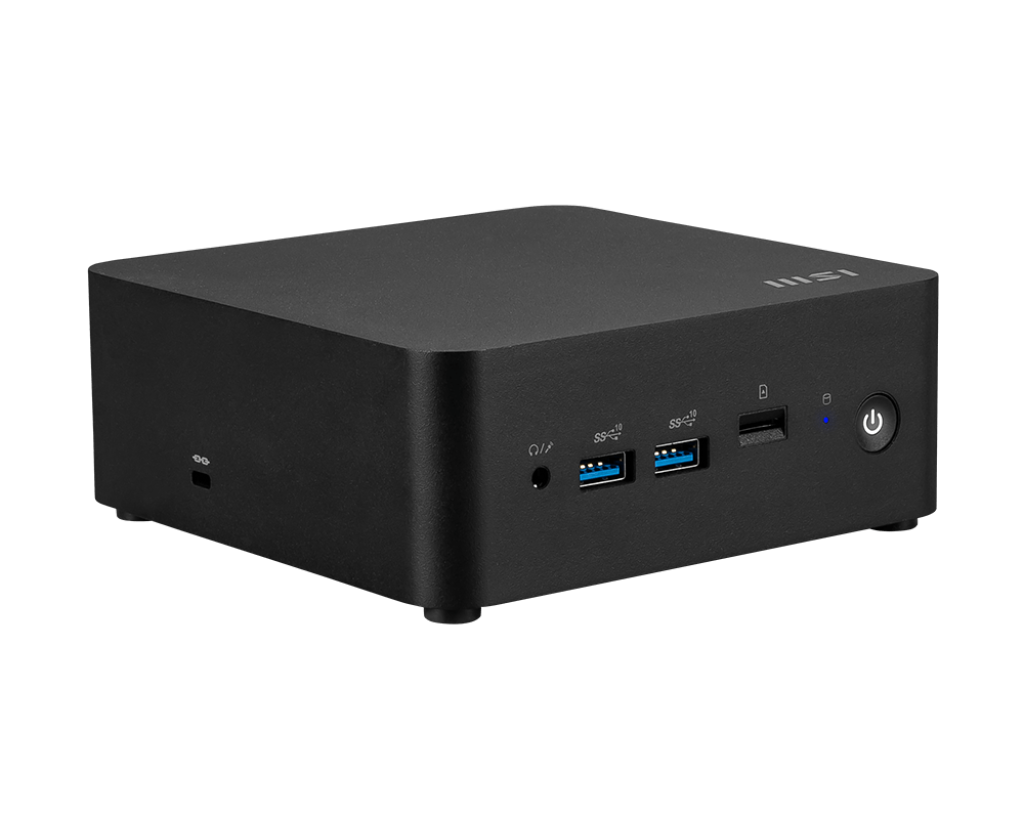 MSI Cubi NUC AI+ 2MG 007EU - Copilot+ PC - mini PC Core Ultra 7 288V / op til 5.1 GHz - RAM 32 GB - SSD 1 TB - NVMe - Intel Arc Graphics 140V - Gigabit Ethernet, 2.5 Gigabit Ethernet, IEEE 802.11ax (Wi-Fi 6E), Bluetooth 5.3 - Win 11 Pro - skærm: ingen - sort