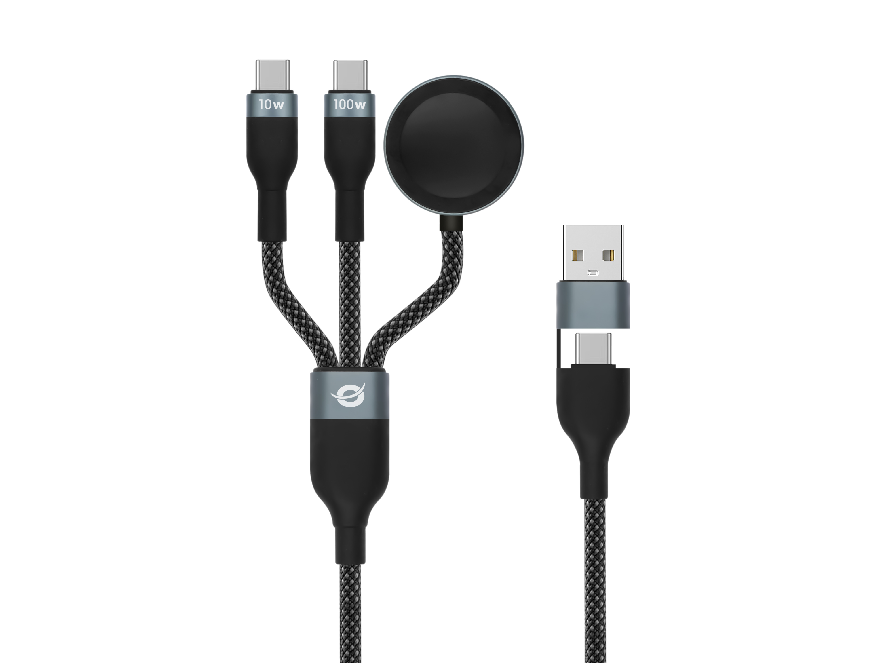 Conceptronic ETTA08B15 USB-A to USB-A to 2 x USB-C 2 x USB-C 1,5m 1,5m Sort Sort