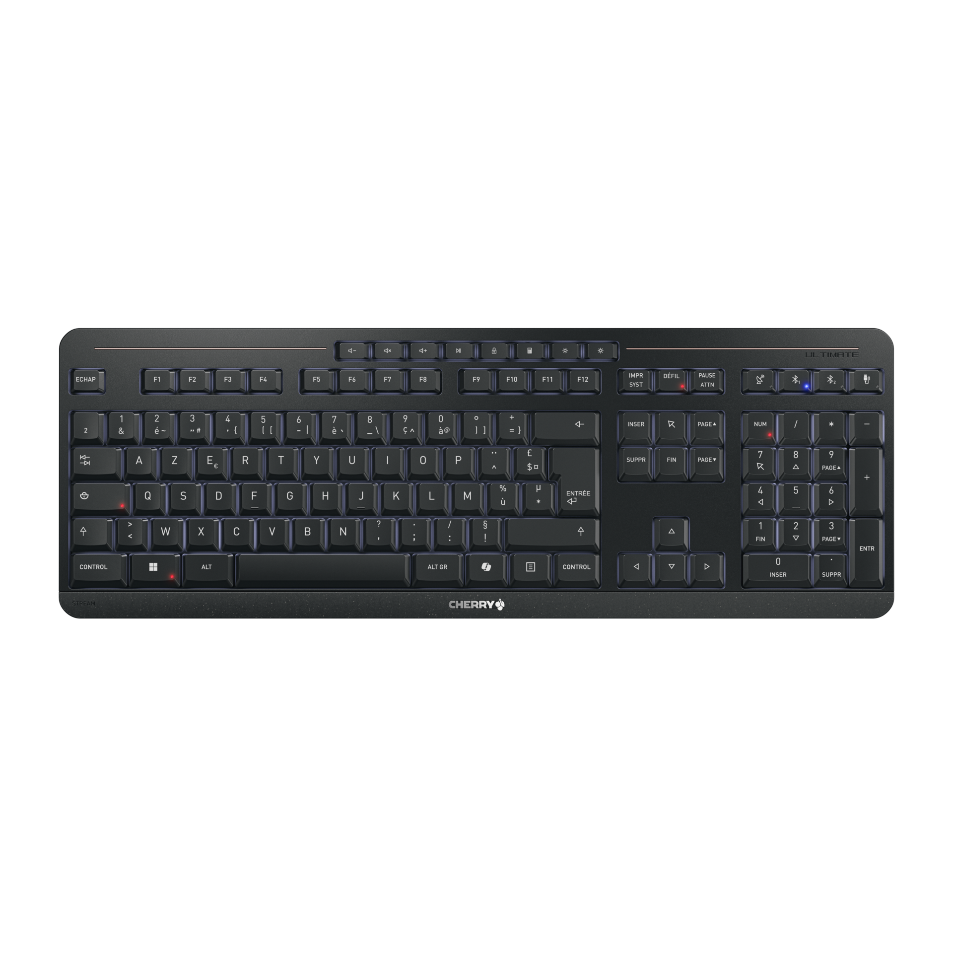 CHERRY Stream ultimate Tastatur Saksnøglekontakt LED Kabel & trådløs Fransk