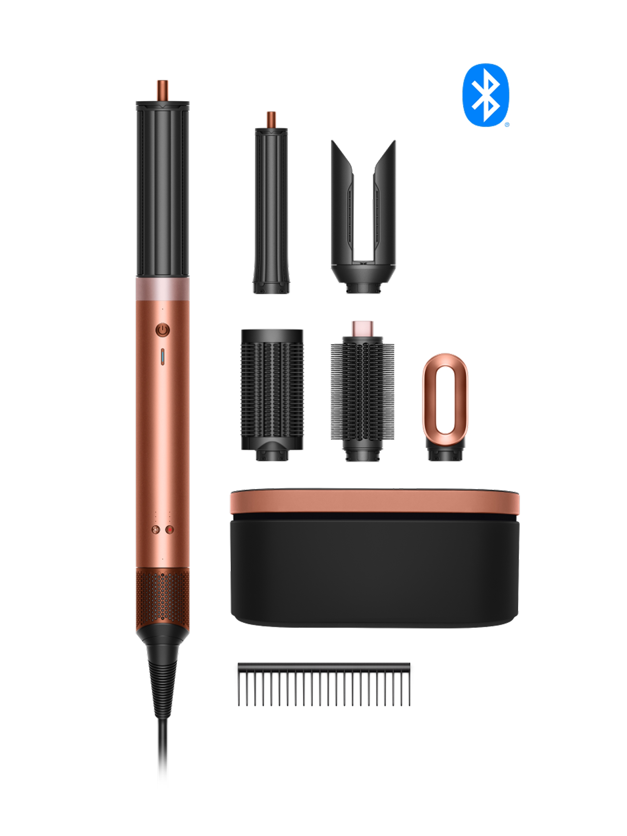 Dyson Airwrap Co-anda 2x Straight + Wavy Multistyler Varm Sort, Roseguld 1700 W 2 m billede