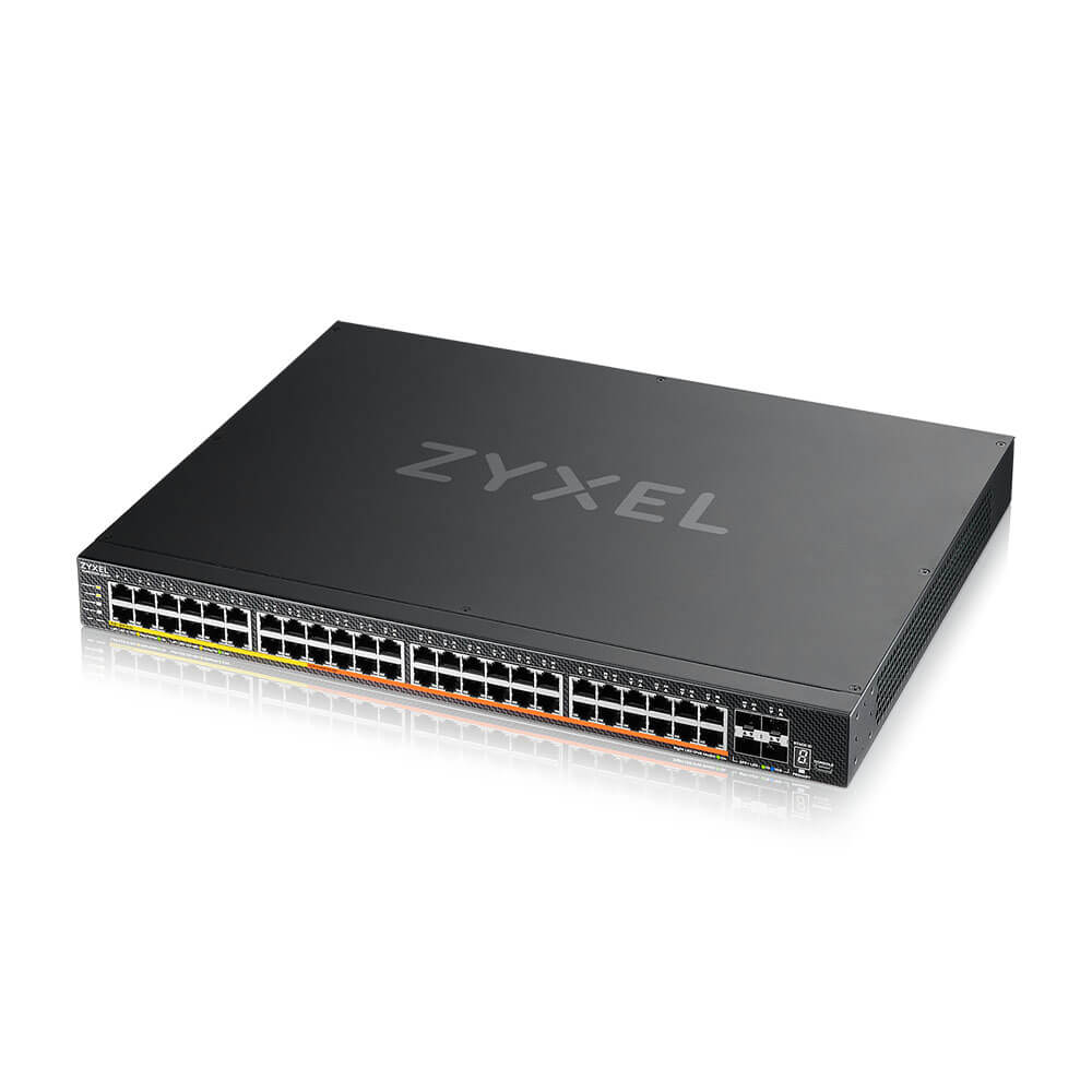 Zyxel XMG2230-52HP Administreret L2/L3 2.5G Ethernet (100/1000/2500) Strøm over Ethernet (PoE) 1U Sort