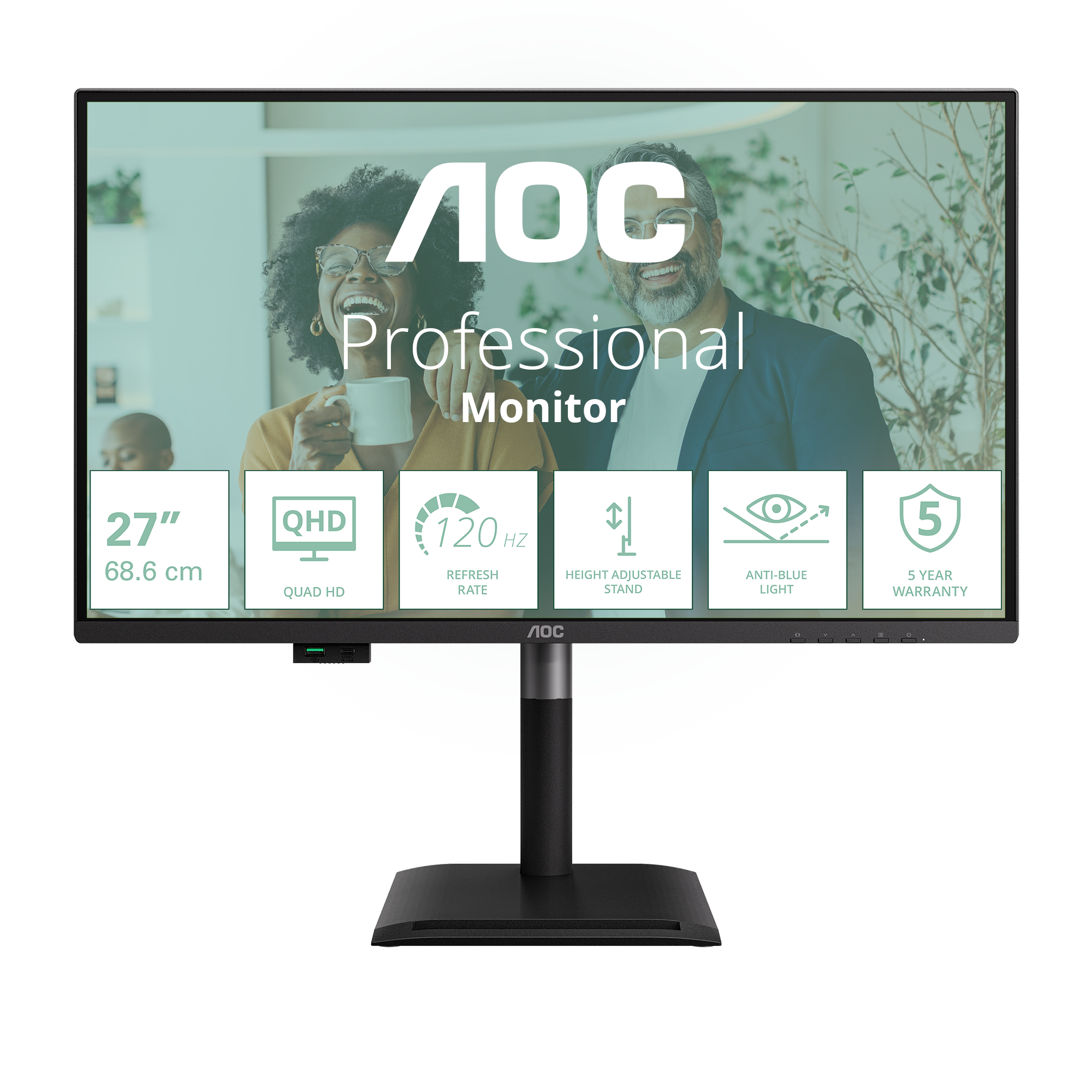 AOC Q27P4CV 27" IPS 2560 x 1440 (2K) HDMI DisplayPort 120 Hz