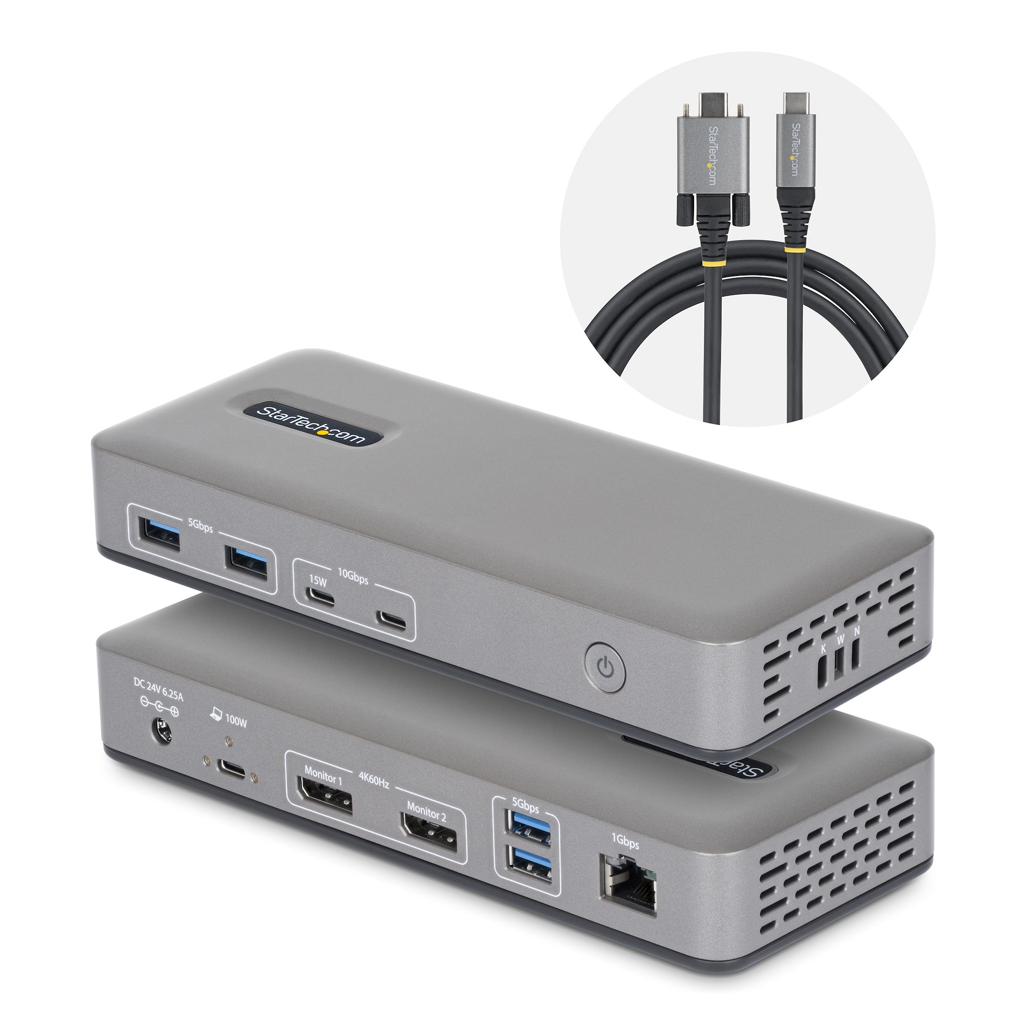 StarTech.com - docking station - USB-C 3.2 Gen 2 - 2 x DP - 1GbE