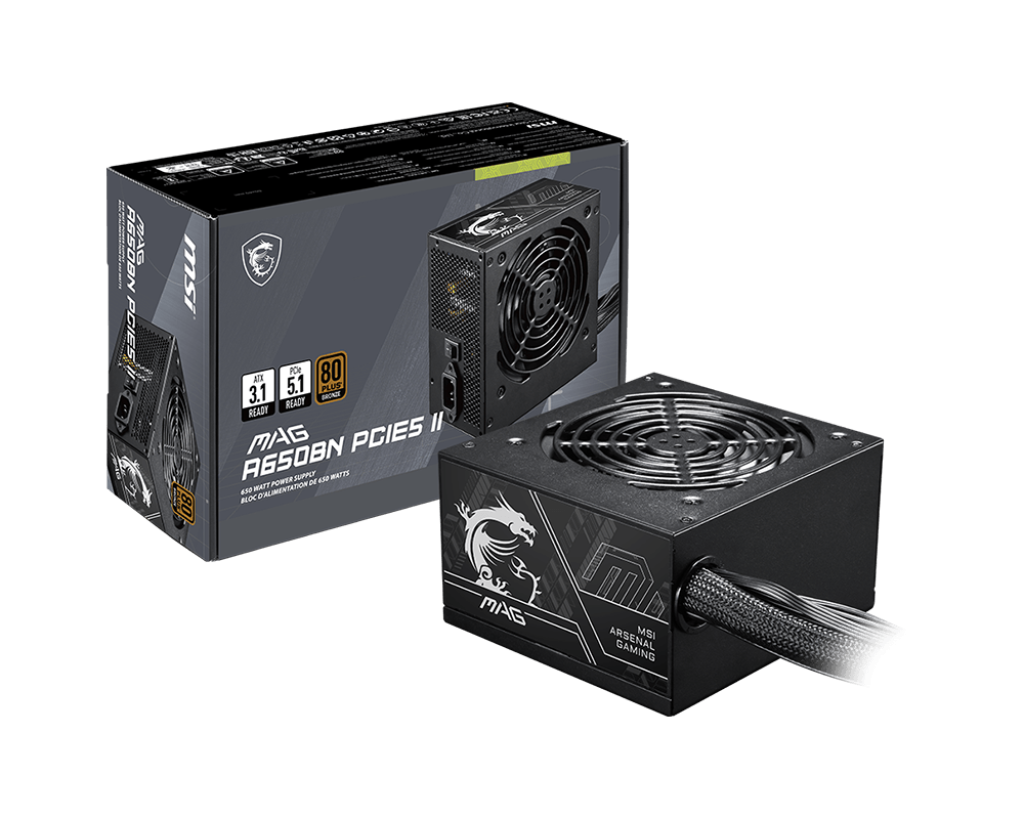 MSI MAG A650BN PCIE5 II 650Watt 80 PLUS Bronze