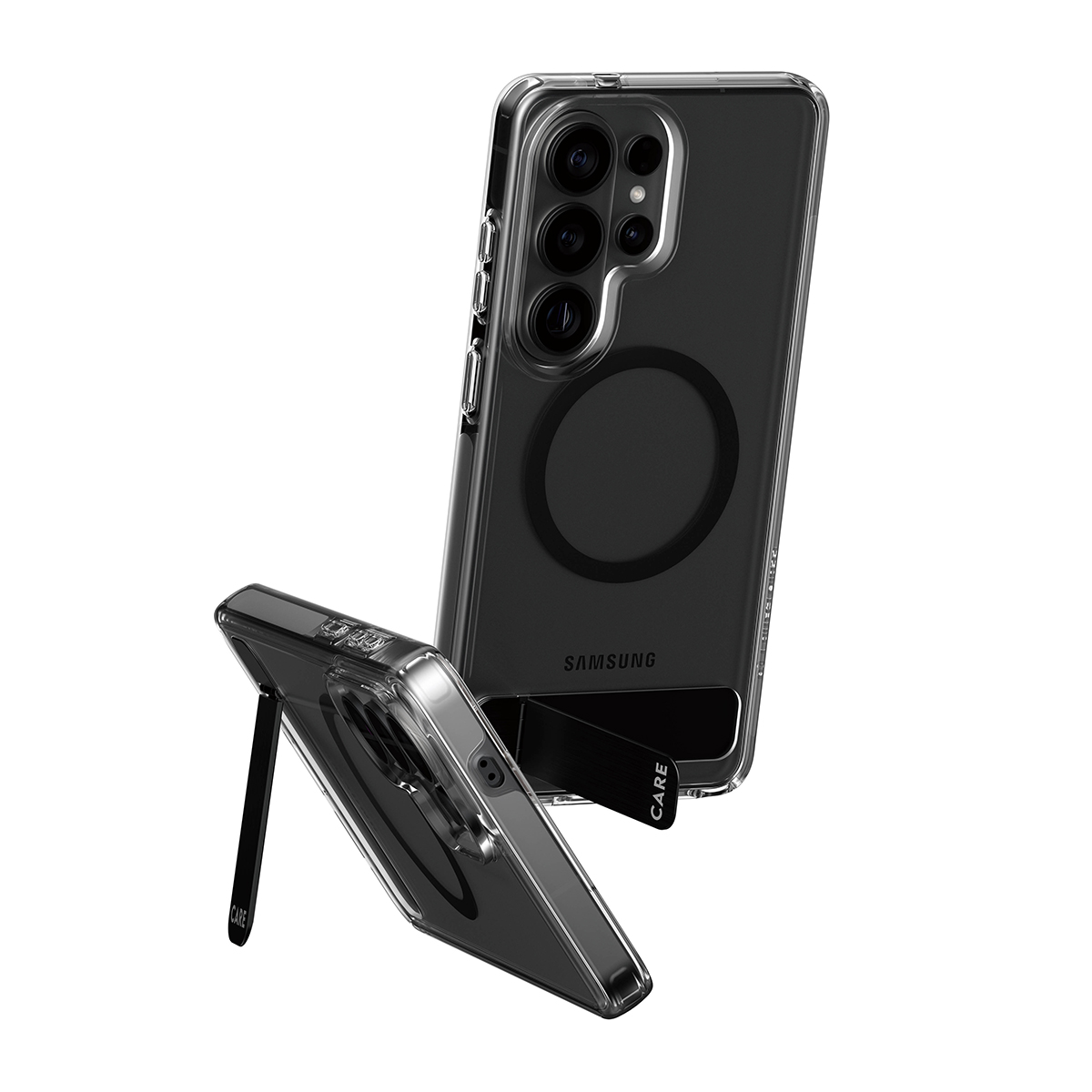 PanzerGlass CARE™ by ® Urban Explorer Case Transparent w. Black Kickstand & Qi Samsung Galaxy S26 Ultra Beskyttelsescover Transparent billede