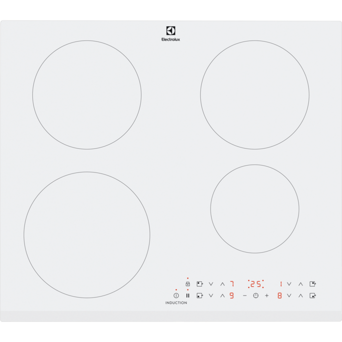 Electrolux LIR60430BW, Hvid, Indbygget, 60 cm, Zone induktionskogeplade, 4 zone(s), 4 zone(s)
