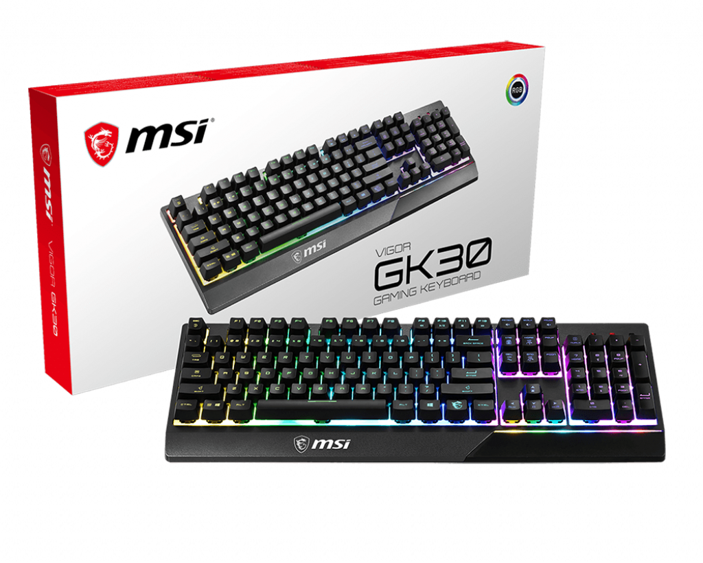 MSI Vigor GK30 - keyboard - US - Tastatur - Amerikansk engelsk - Sort