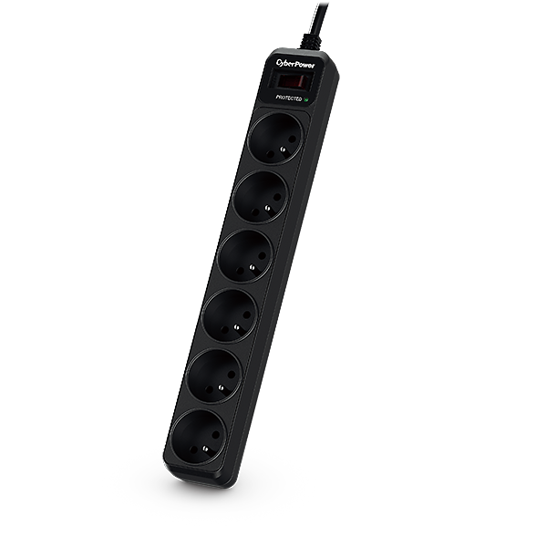 CyberPower Tracer III B0620SC0-FR, 350 J, 6 AC stikkontakt(er), Type E, 200 - 250 V, 50 - 60 Hz, Sort