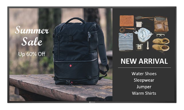 AG Neovo QM-6502 Digital fladpaneldisplay 163,8 cm (64.5") LCD 400 cd/m² 4K Ultra HD Sort billede