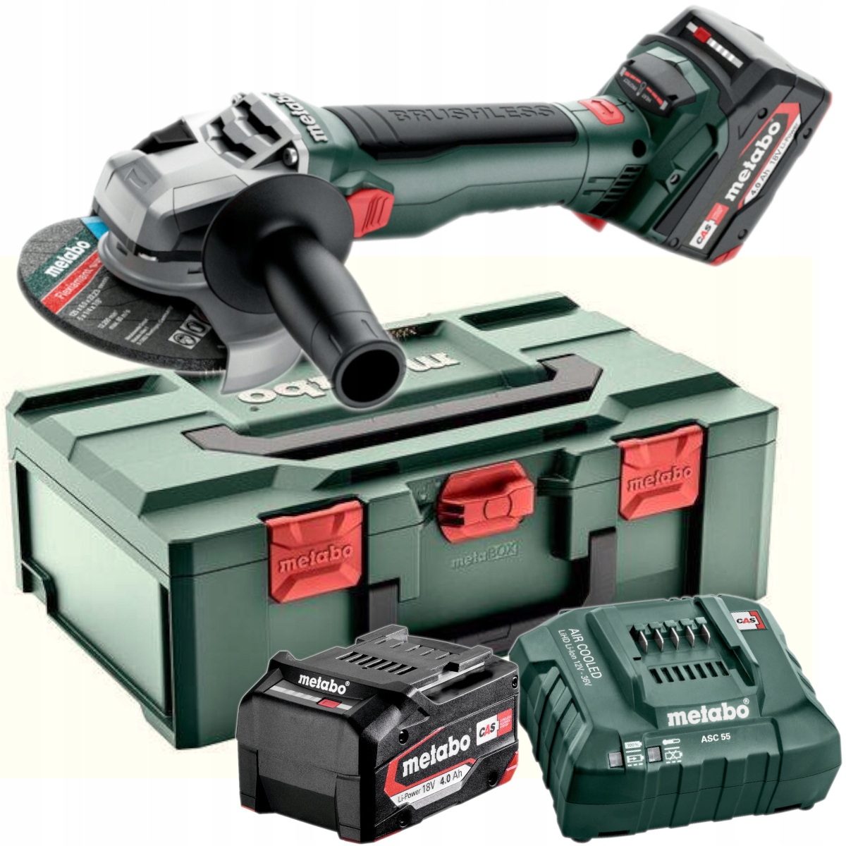 Metabo 613052510 Vinkelsliber 18V 2 batterier inkluderet