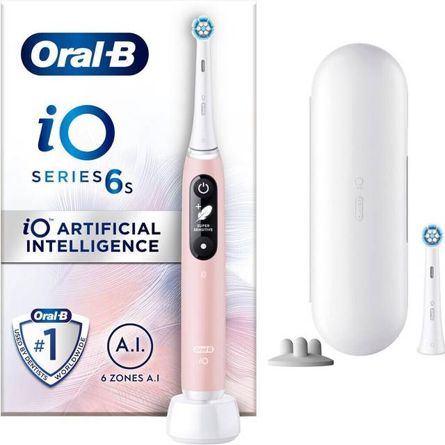 Oral-B iO 6S, Voksen, Vibrerende tandbørste, Daglig pleje, Dyb rensning, Gum pleje, Sensitiv, Blegning, Lyserød, Hvid, 2 min, Lyserød, Hvid