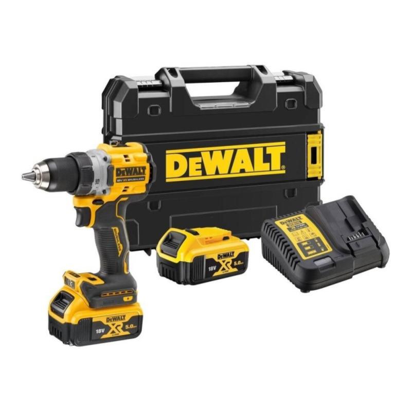 Dewalt 18V XR kulløs boremaskine inkl. 2 x 5Ah batterier TSTAK - DCD800P2T-QW