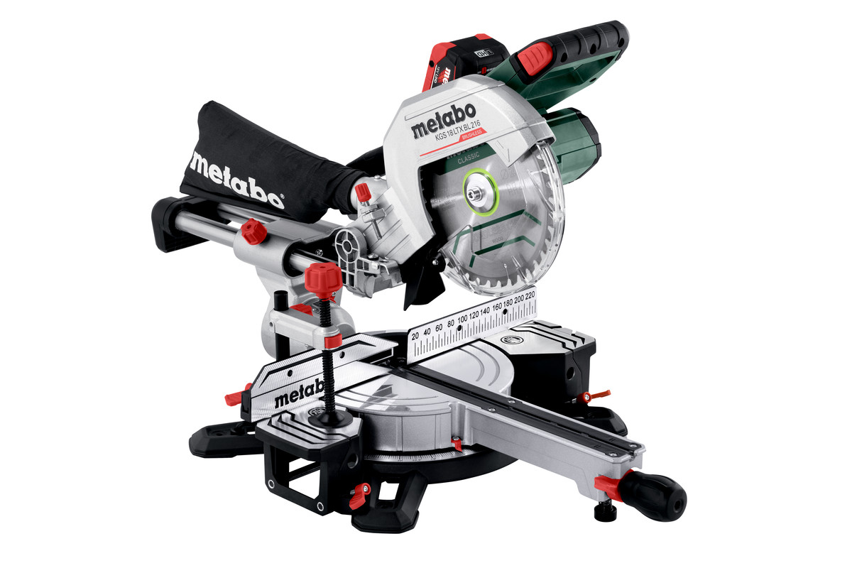 Metabo KGS 18 LTX BL 216, Dobbeltfacet, 5000 rpm, 50°, 50°, 215 x 40 mm, 7 cm
