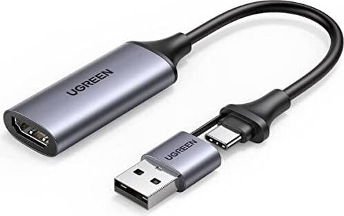 Ugreen CM489 40189 HDMI Adapteris (Female) - USB-A / USB-C (Male) - pilkos spalvos