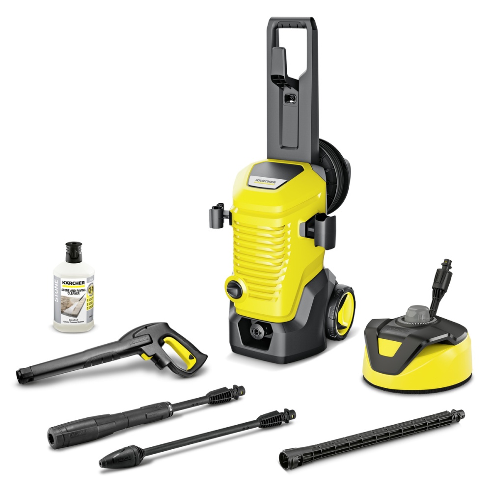 Kärcher high-pressure cleaner K 5 WCM Premium Home (yellow/black, with dirt blaster, hose reel and surface cleaner)