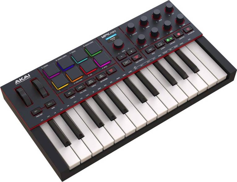 AKAI MPK Mini MK4 - MIDI controller / control keypad, juodas