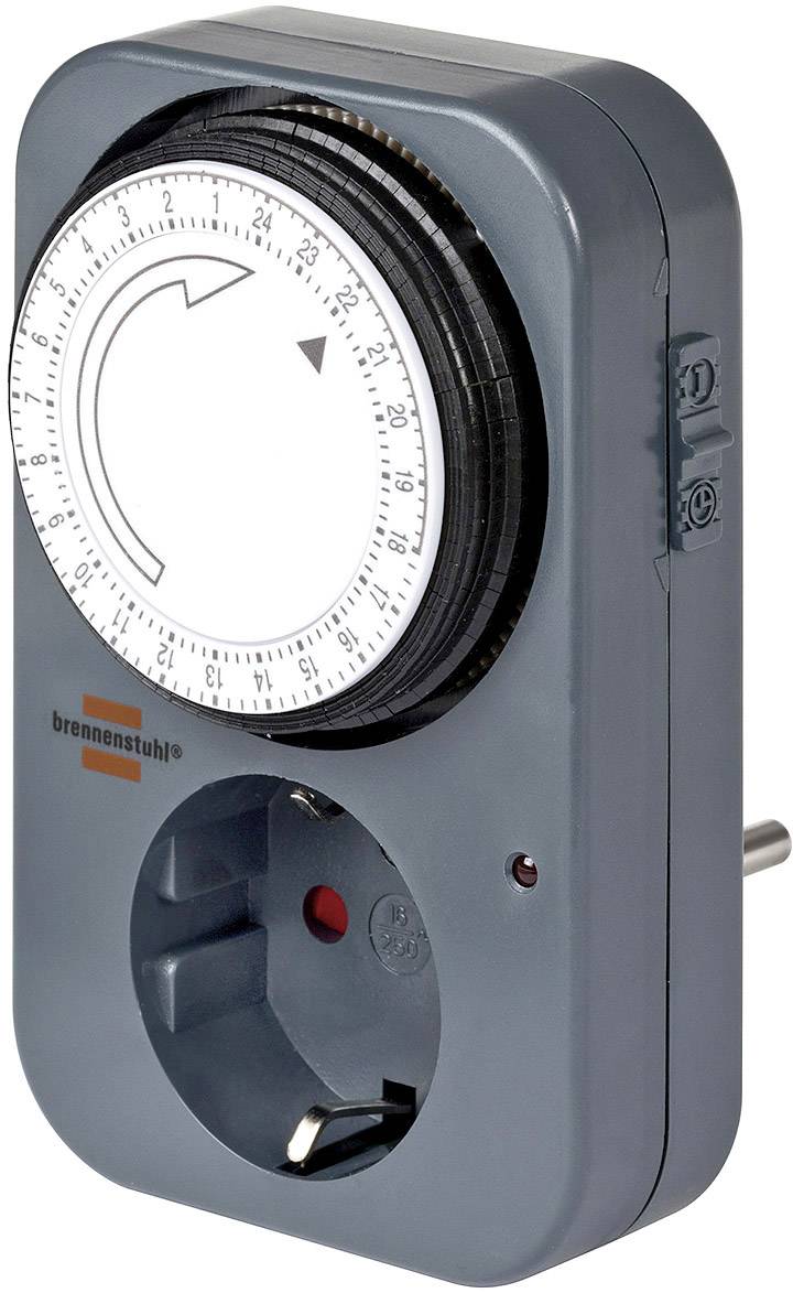 Brennenstuhl timer til jordede stik, 24h indstilling, børnesikret, 23